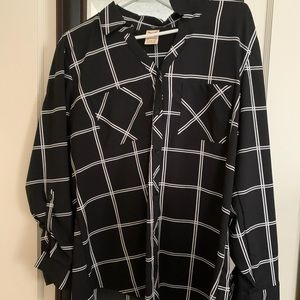 Black and white blouse